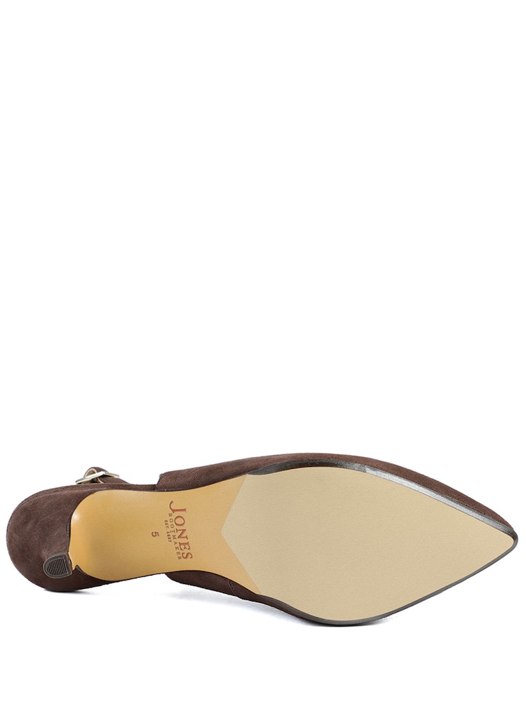 Jones Bootmaker Chocolate Suede Zaria Slingback Heels - Image 5 of 5