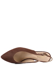 Jones Bootmaker Chocolate Suede Zaria Slingback Heels - Image 6 of 6