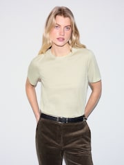 Jigsaw Green Supima Cotton Crew Neck T-Shirt - Image 1 of 5