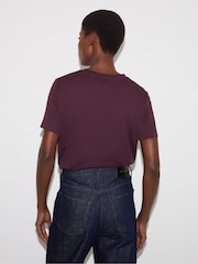 Jigsaw Purple Supima Cotton Crew Neck T-Shirt - Image 4 of 6