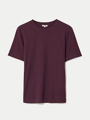 Jigsaw Purple Supima Cotton Crew Neck T-Shirt - Image 6 of 6