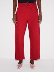 Jigsaw Red Turner Belted Horseshoe Jeans - Image 4 of 7
