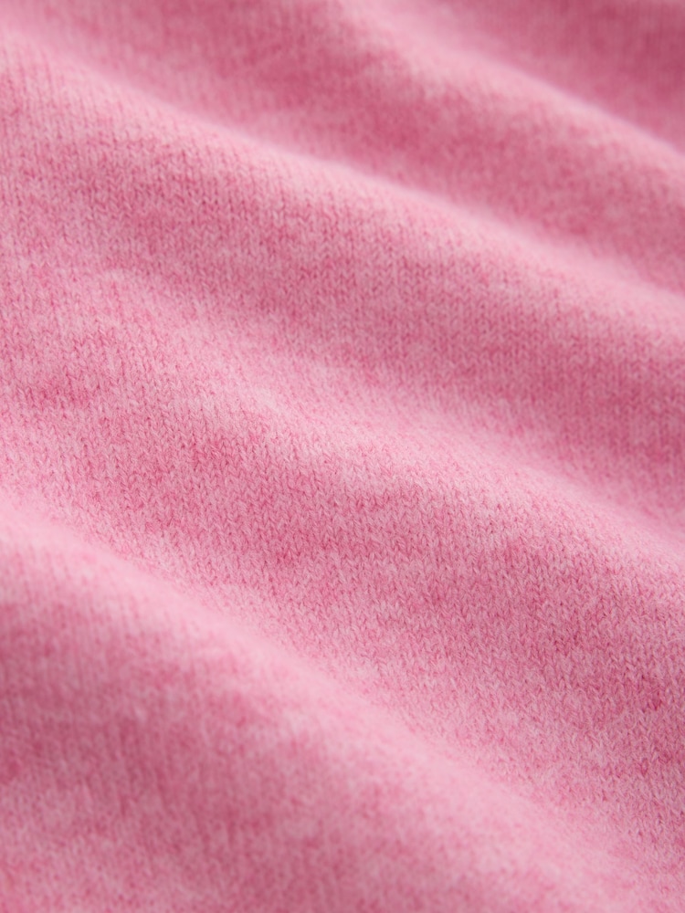 Blush Pink/White Supersoft Double Trim Short Sleeve Knitted Top - Image 3 of 3