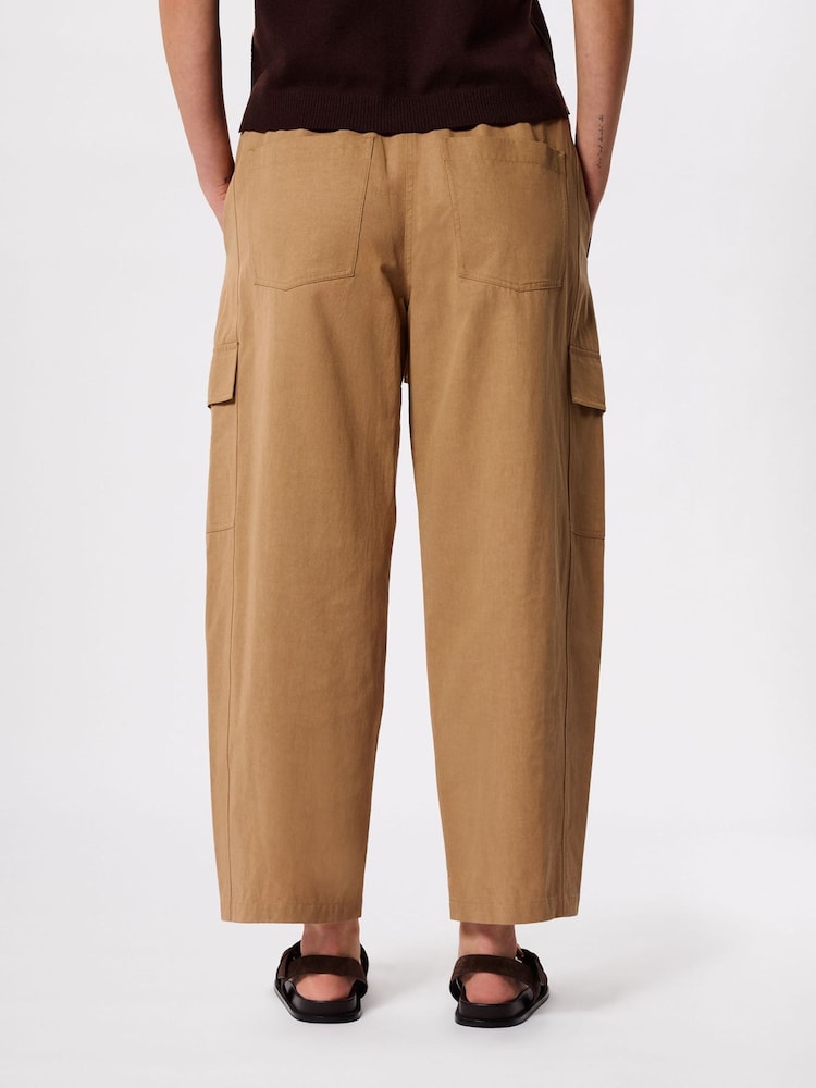 Whistles Nude Elasticated Barrel Leg Trousers - Image 2 of 5