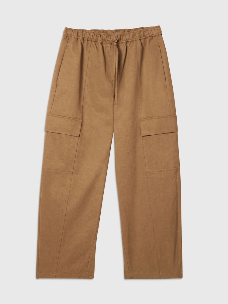 Whistles Nude Elasticated Barrel Leg Trousers - Image 5 of 5