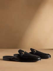 Russell & Bromley Black Backless Loafer Mules - Image 1 of 7
