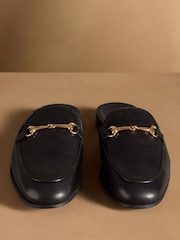 Russell & Bromley Black Backless Loafer Mules - Image 3 of 7