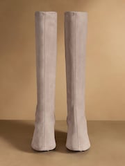 Russell & Bromley Neutral Harrington Tall Block Heel Knee High Boots - Image 3 of 7
