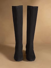 Russell & Bromley Black Harrington Tall Block Heel Knee High Boots - Image 3 of 7