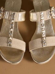 Russell & Bromley Gold Orbit Wedge Sandals - Image 7 of 7