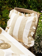 Sophie Allport Witham Sand Stripe Frill Edge Cushion - صورة 1 من 3