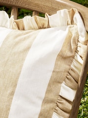 Sophie Allport Witham Sand Stripe Frill Edge Cushion - صورة 2 من 3