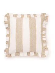 Sophie Allport Witham Sand Stripe Frill Edge Cushion - صورة 3 من 3