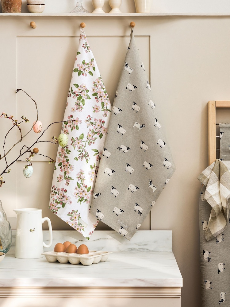 Sophie Allport Grey Sheep Tea Towel - Image 1 of 2 Sophie Allport Grey Sheep Tea Towel - Image 1 of 2