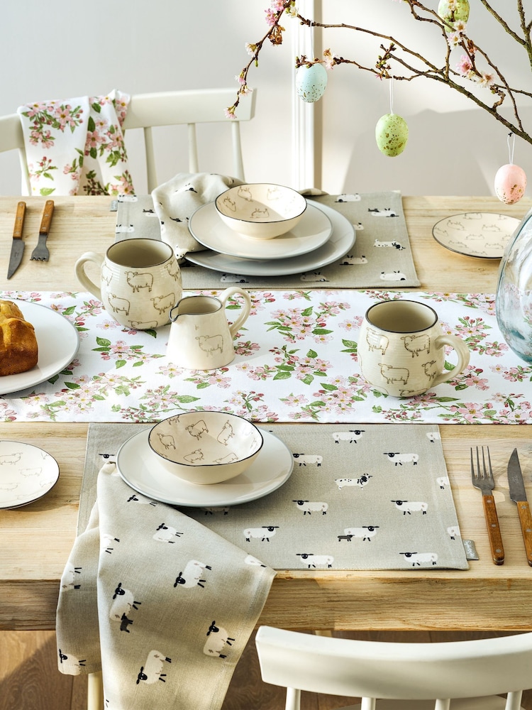 Sophie Allport Set of 2 Grey Sheep Fabric Placemats - Image 1 of 3