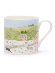 Sophie Allport White Spring Cottage Scene Mug - Image 3 of 3