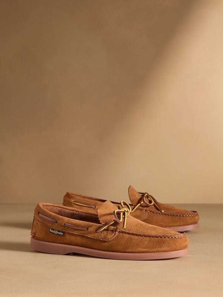 Russell & Bromley Tan Brown Churston Boat Shoes - Image 1 of 7