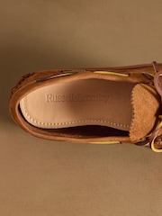 Russell & Bromley Tan Brown Churston Boat Shoes - Image 5 of 7