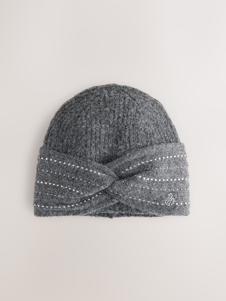B by Ted Baker Diamante Stud Wool Blend Hat - Image 1 of 3