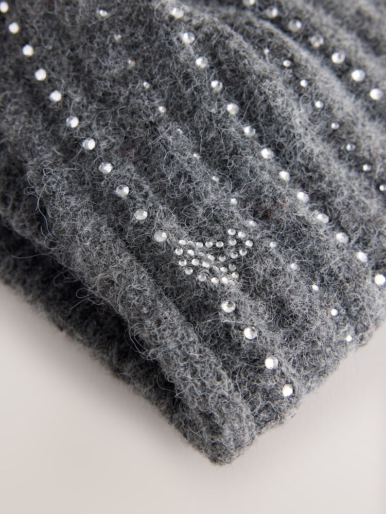 B by Ted Baker Diamante Stud Wool Blend Hat - Image 2 of 3