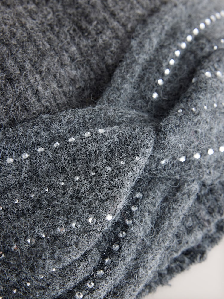 B by Ted Baker Diamante Stud Wool Blend Hat - Image 3 of 3