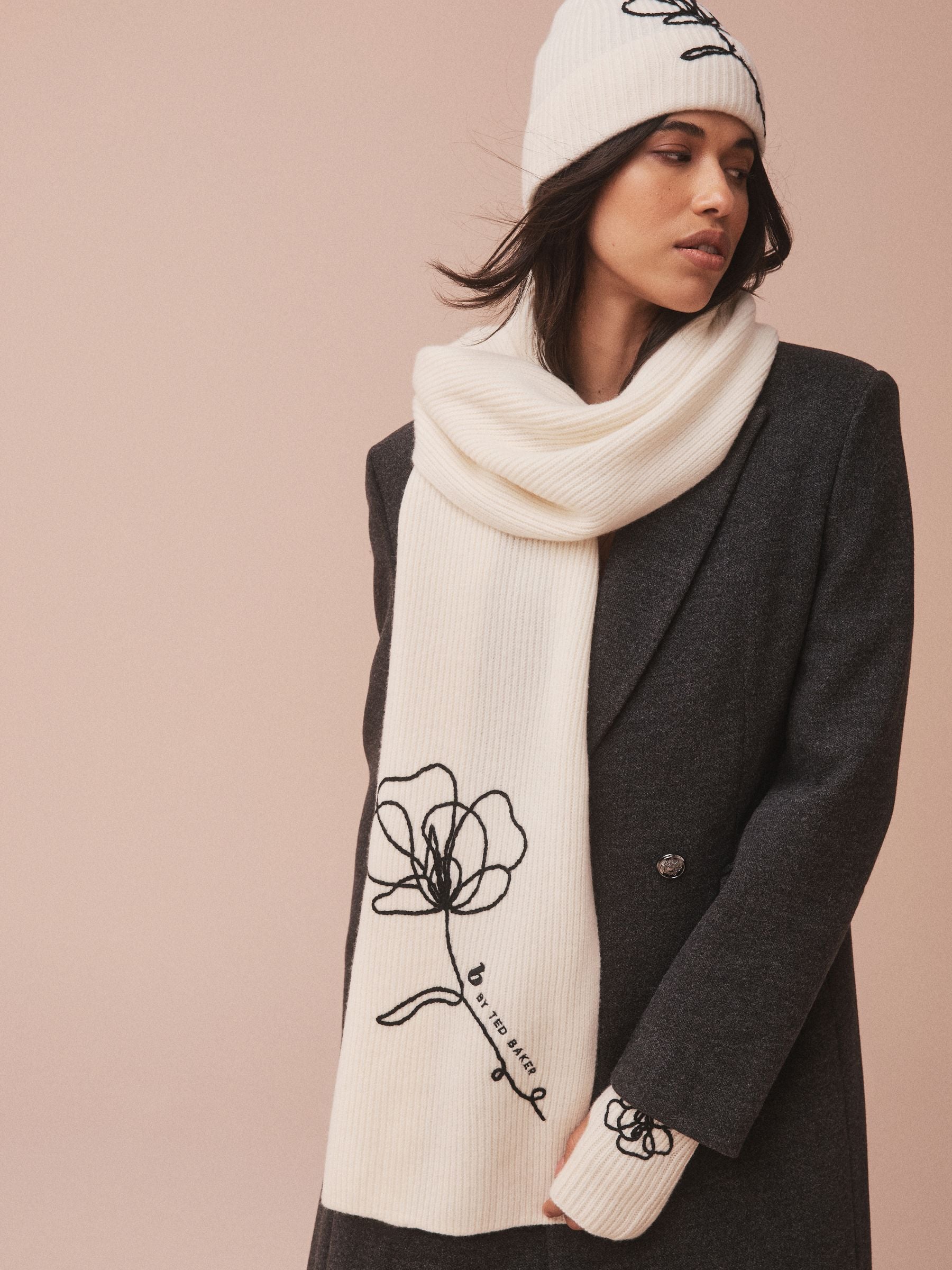 小物 P.A.M. GOOD LIFE KNIT SCARF Comprar B by Ted Baker Cream Cashmere Wool Blend Scarf with