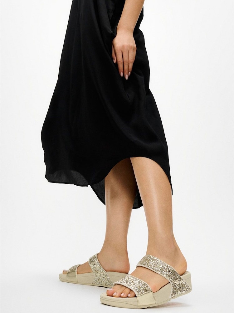 FitFlop Gold Lulu 2 Bar Glitter Sandals - Image 1 of 5 FitFlop Gold Lulu 2 Bar Glitter Sandals - Image 1 of 5