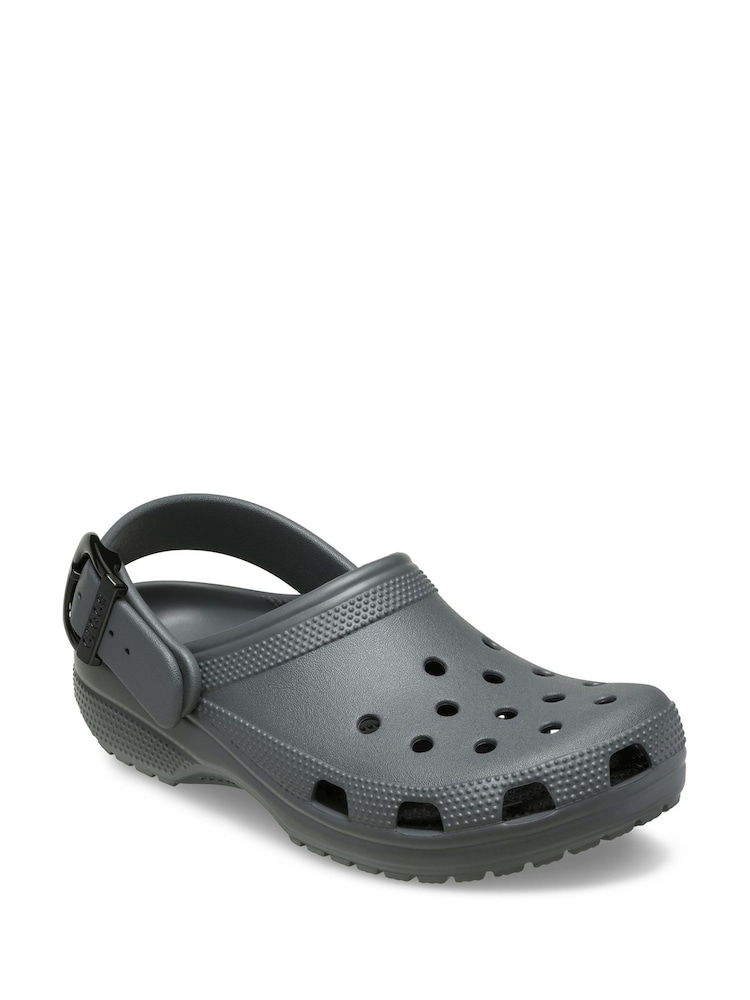 Crocs Grey Classic Buckle Clogs - Image 1 of 6