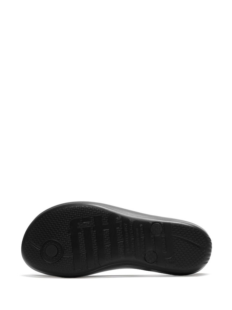 FitFlop Black iQushion Glossy Button Flip Flop Sandals - Image 5 of 5