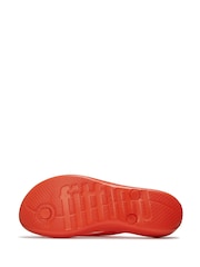 FitFlop Red iQushion Glossy Button Flip Flop Sandals - Image 4 of 4