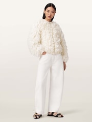 AllSaints White Sadie Barrel Jeans - Image 2 of 5