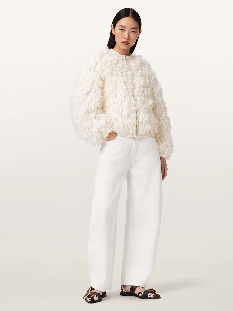 AllSaints White Sadie Barrel Jeans - Image 2 of 5