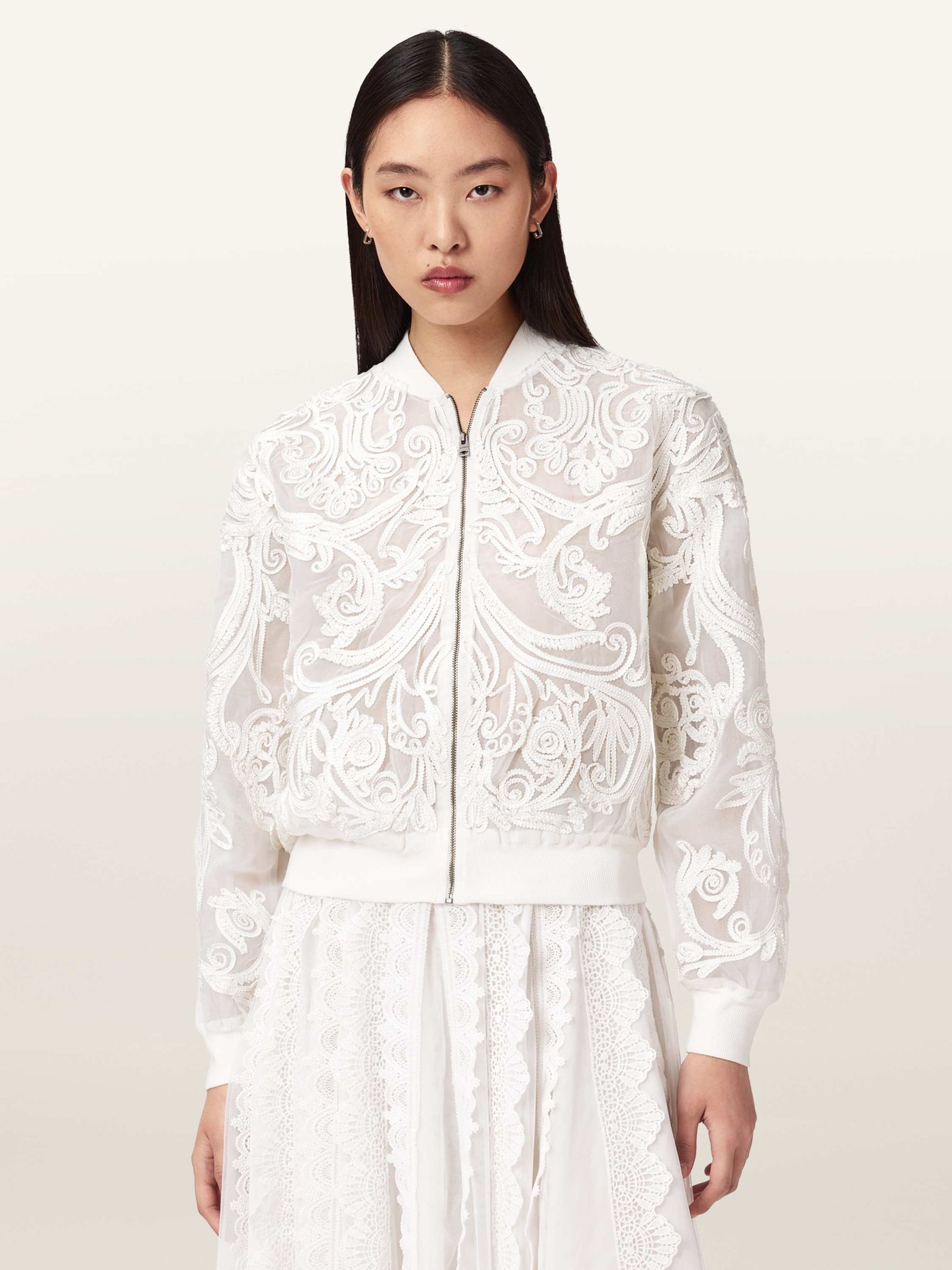 Buy AllSaints White Jade Embroidered Bomber Jacket from Next USA