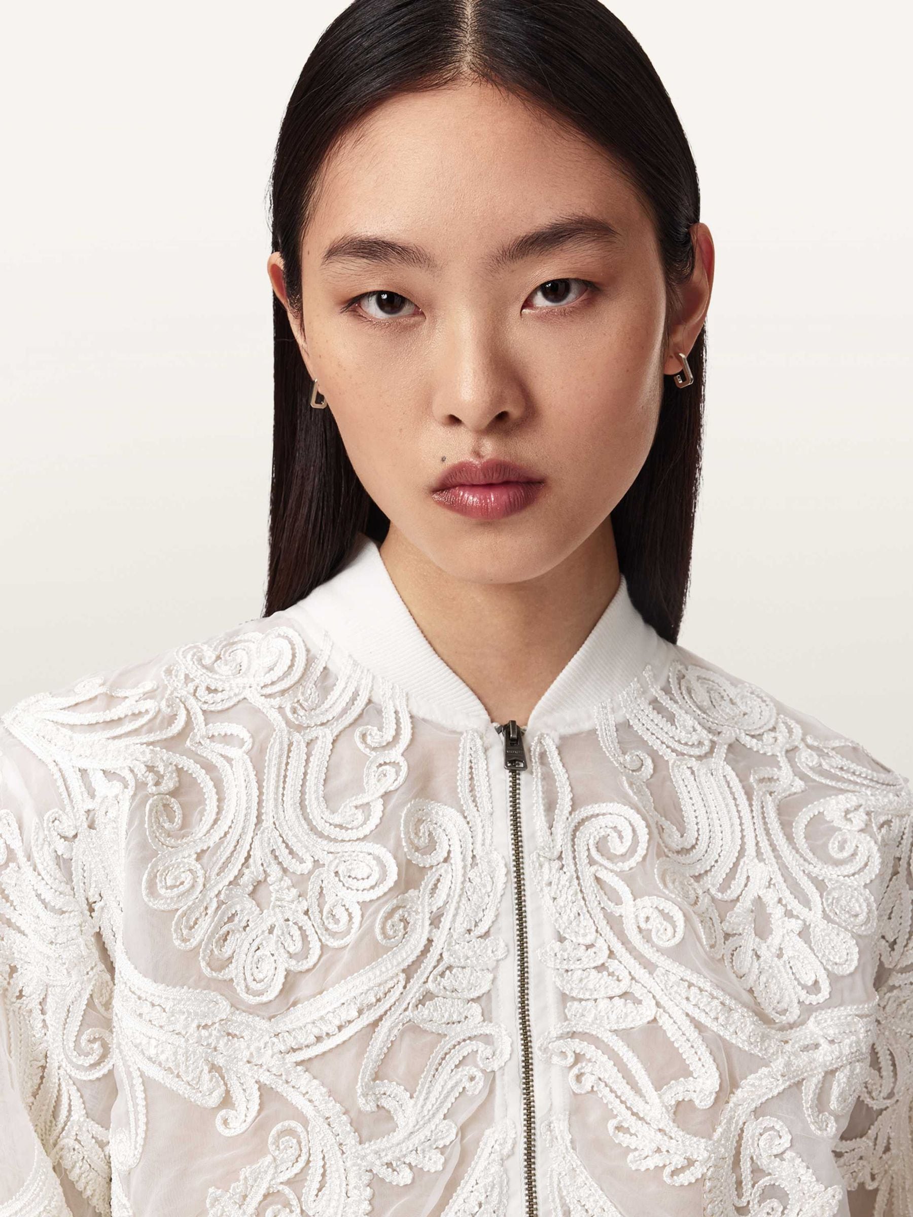 Buy AllSaints White Jade Embroidered Bomber Jacket from Next USA