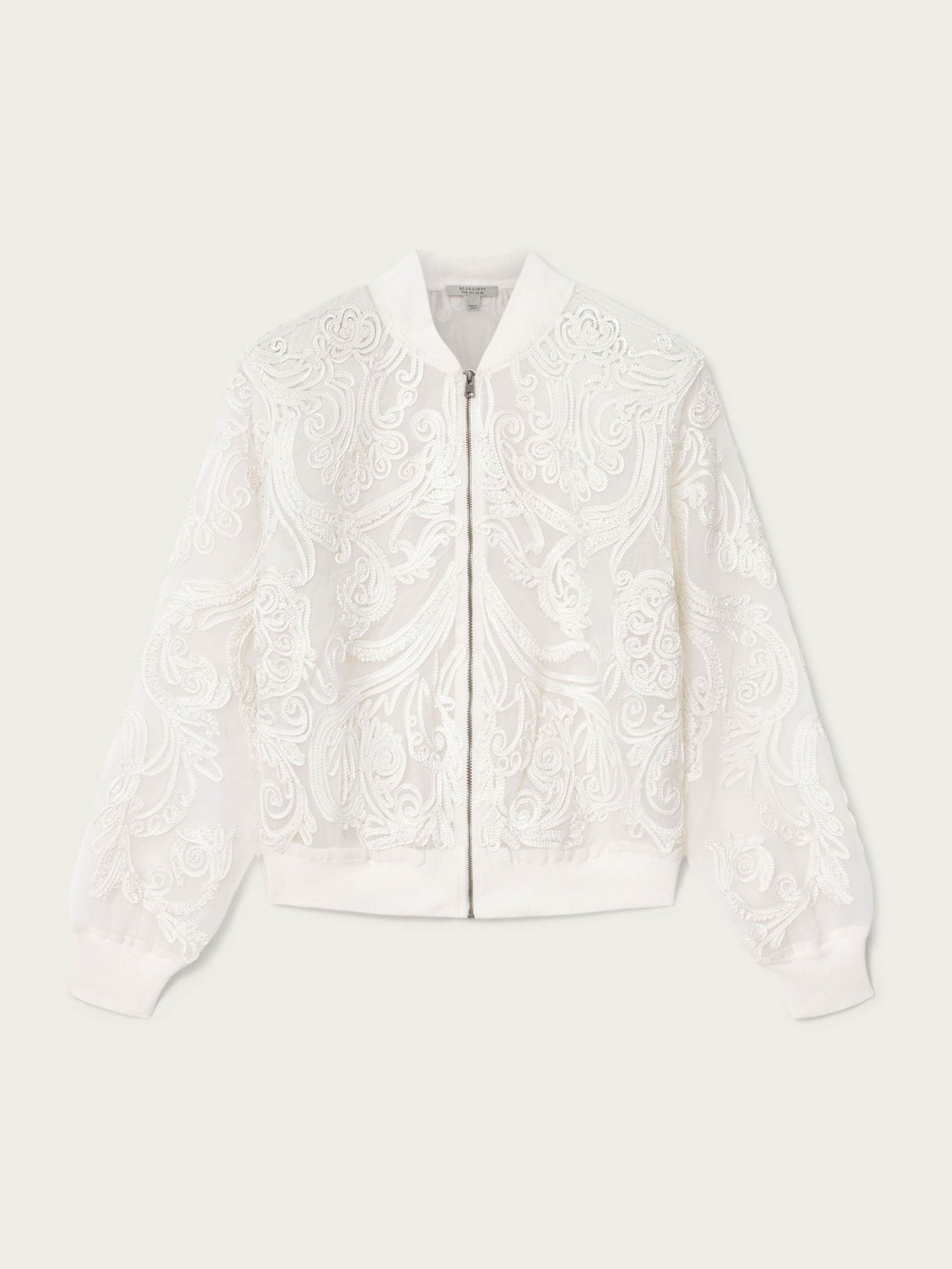 【新品】ALL SAINTS ラムレザージャケット 2way ホワイト UK8 Buy AllSaints White Jade Embroidered Bomber Jacket from Next USA