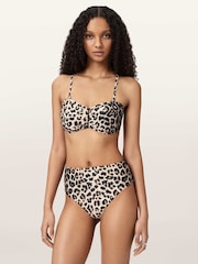 AllSaints Brown Court Bikini Top - Image 1 of 6