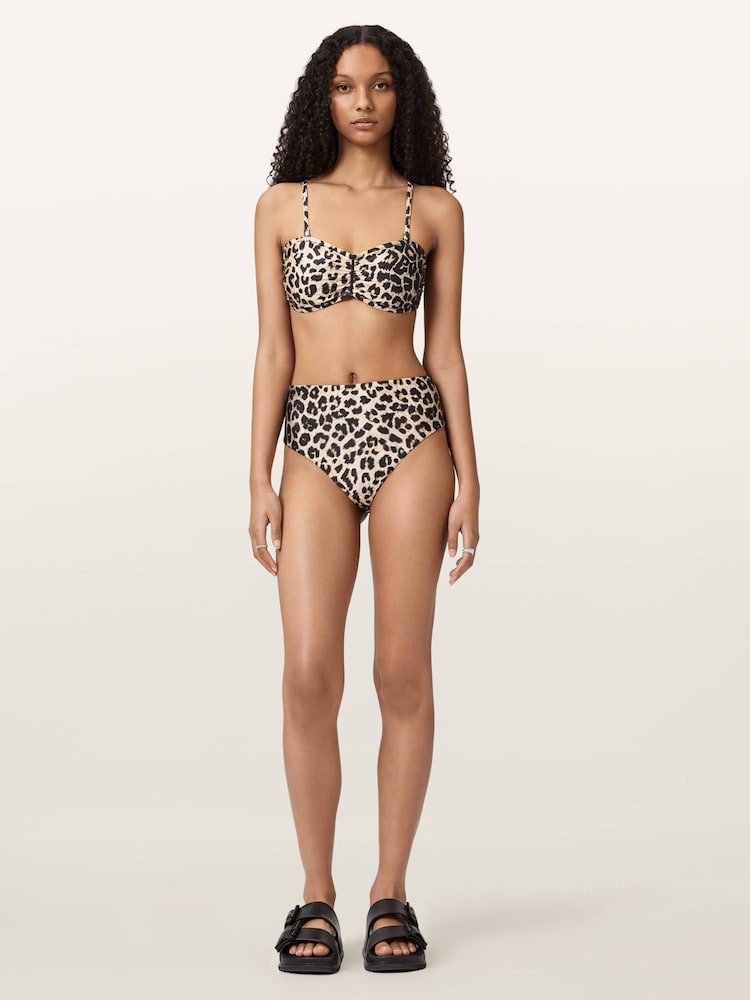 AllSaints Brown Court Bikini Top - Image 2 of 6