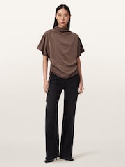 AllSaints Brown Leslie Top - Image 2 of 6