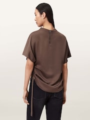 AllSaints Brown Leslie Top - Image 4 of 6