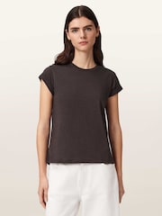 AllSaints Brown Anna T-Shirt - Image 1 of 7