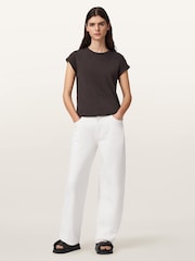 AllSaints Brown Anna T-Shirt - Image 3 of 7