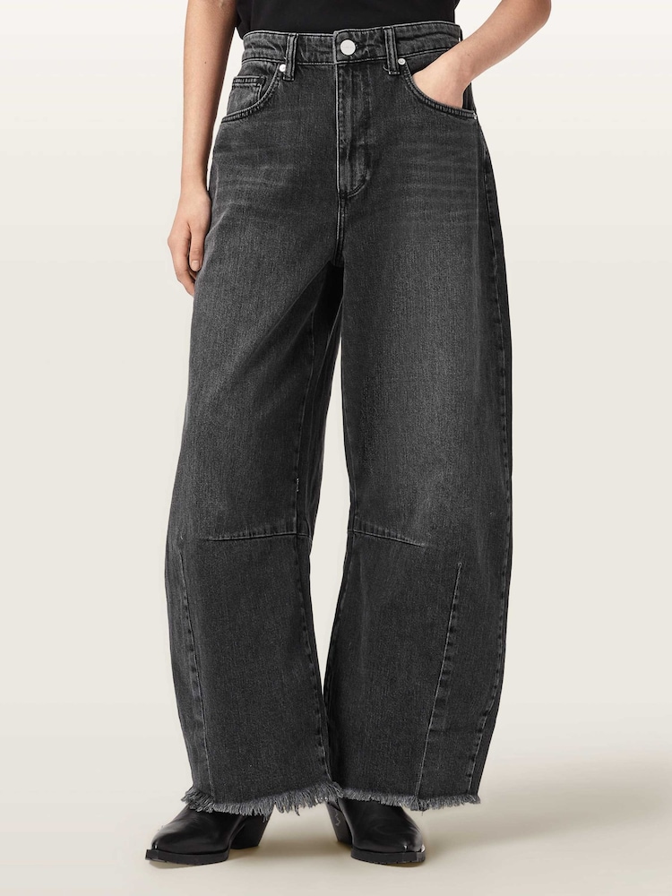 AllSaints Black Payton Crop Jeans - Image 1 of 7
