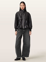 AllSaints Black Payton Crop Jeans - Image 2 of 7