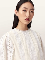 AllSaints White Hart Embroidered Top - Image 3 of 6