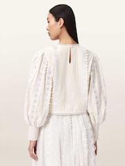 AllSaints White Hart Embroidered Top - Image 4 of 6