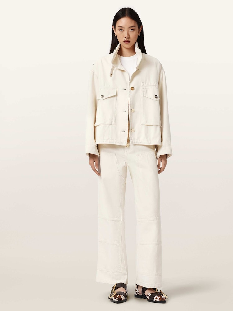 AllSaints White Clay Denim Jacket - Image 2 of 9 AllSaints White Clay Denim Jacket - Image 2 of 9