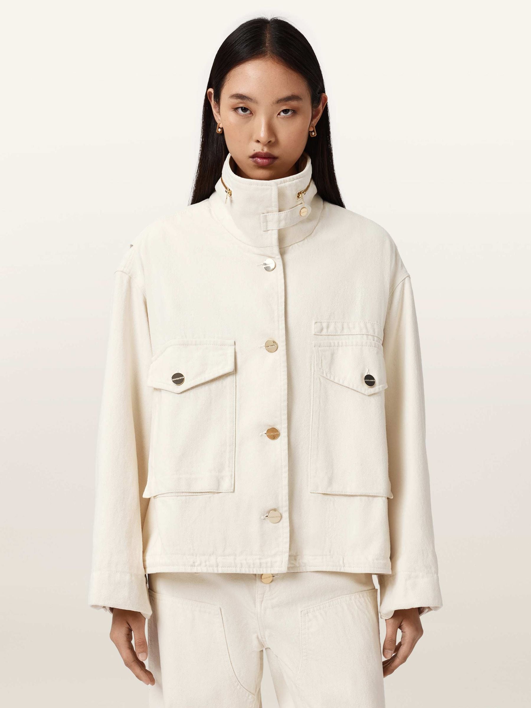 Buy AllSaints White Clay Denim Jacket from Next USA