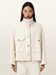 AllSaints White Clay Denim Jacket - Image 6 of 9