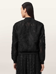AllSaints Black Jade Embroidered Bomber Jacket - Image 4 of 6