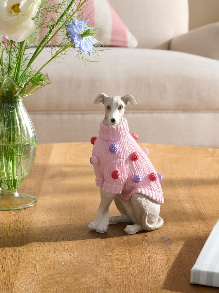 Pink Jumper Whippet Ornament - Image 1 of 3